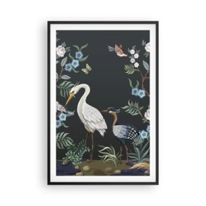 Póster en marco negro - Desfile de aves - 61x91 cm