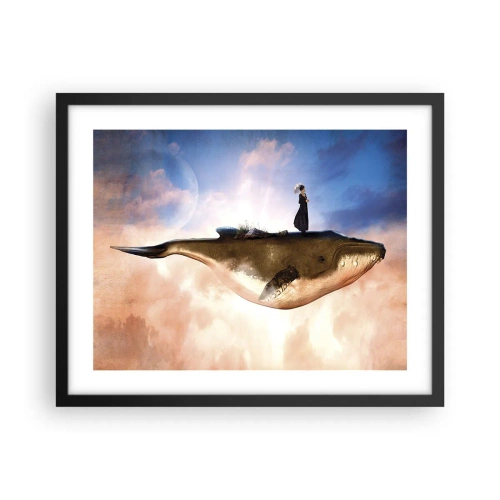 Póster en marco negro - Un viaje surrealista - 50x40 cm