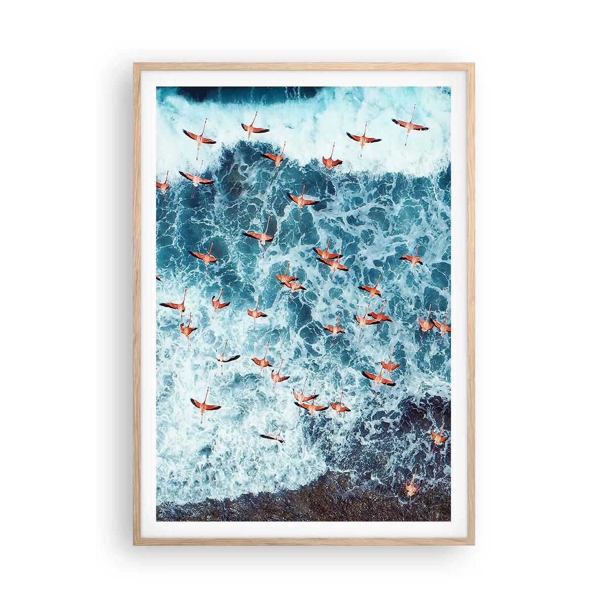 Póster en marco roble claro - Un desfile marítimo - 70x100 cm