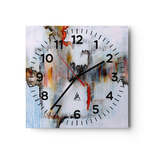 Reloj de pared - Reloj de vidrio - Abstracto sobre el agua - 40x40 cm