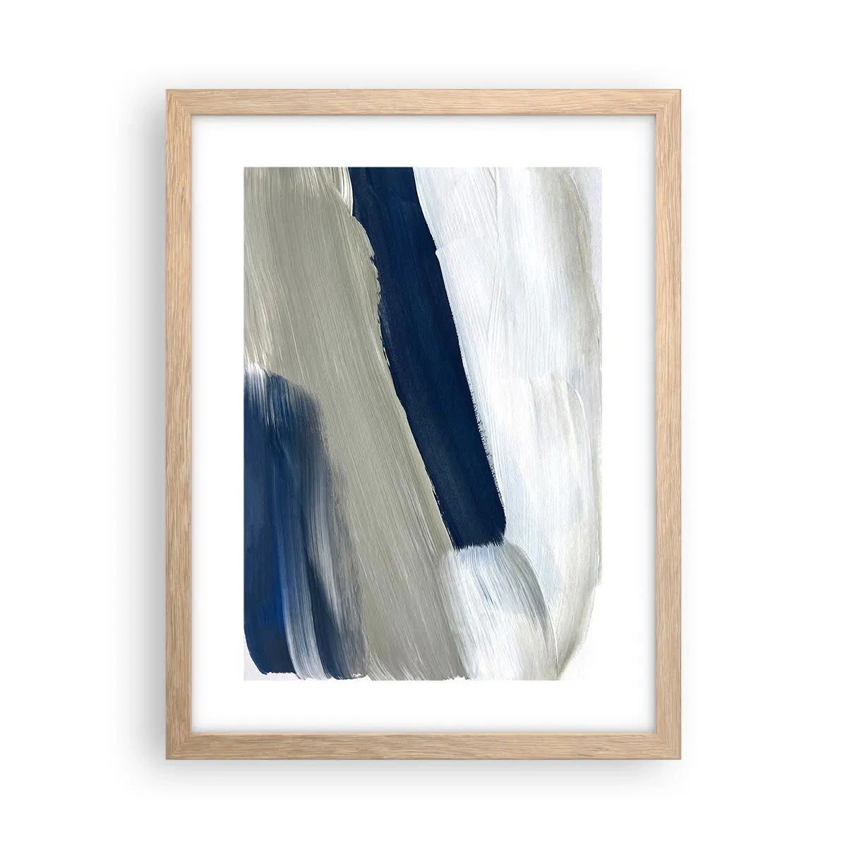 Póster en marco roble claro - Encuentro con el blanco - 30x40 cm