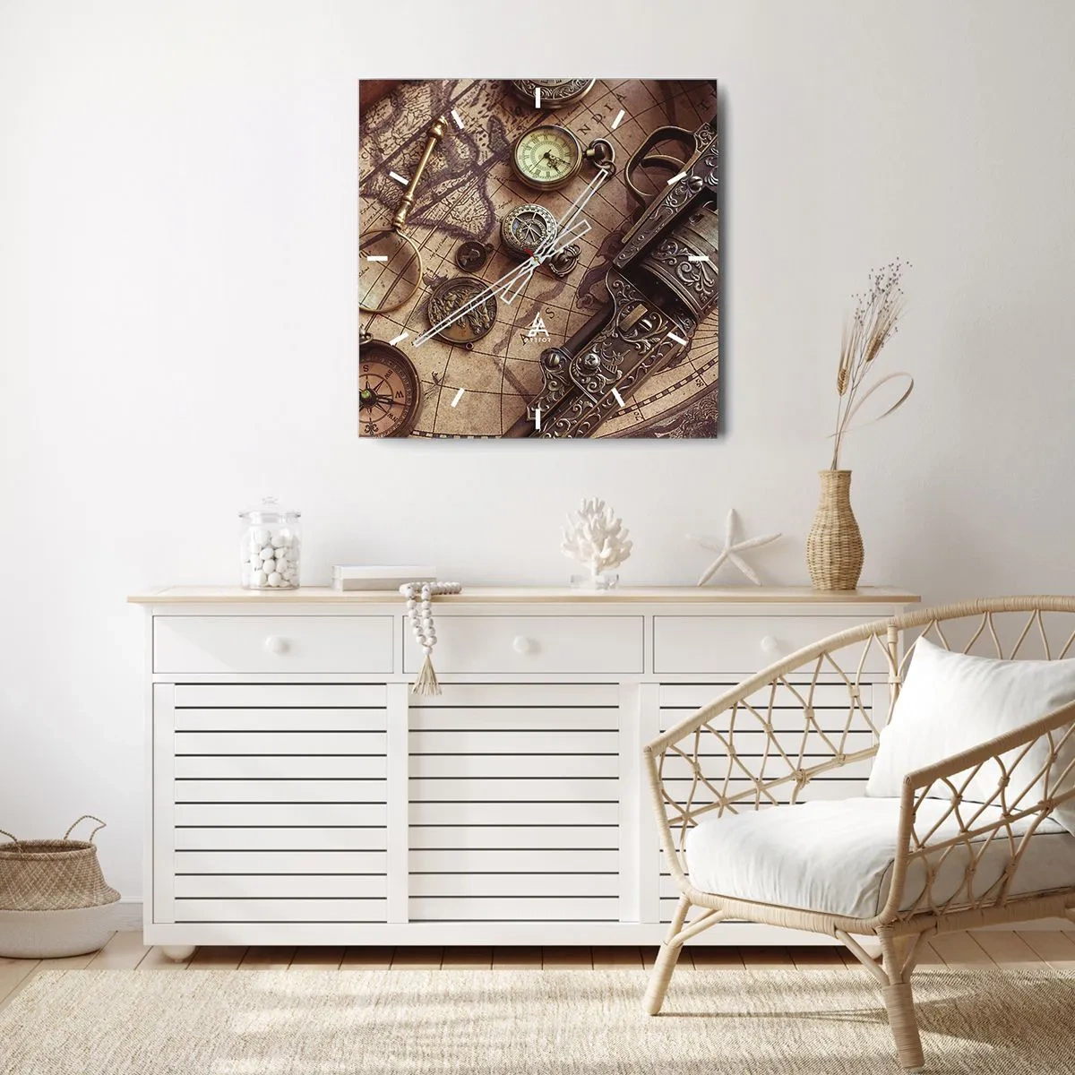 Reloj de pared - Reloj de vidrio - La aventura llama - 40x40 cm