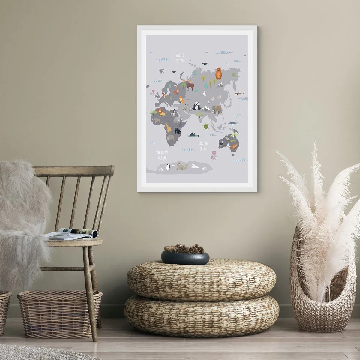 Póster en marco blanco - Dime de dónde eres... - 70x100 cm