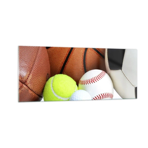 Cuadro sobre vidrio - Impresiones sobre Vidrio - Unidos por el deporte - 100x40 cm
