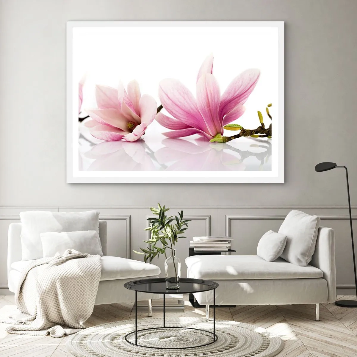Póster en marco blanco - Suave como un soplo de primavera - 70x50 cm