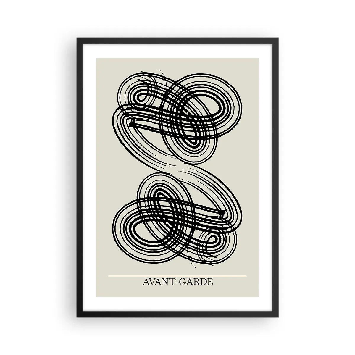 Póster en marco negro - Composición abstracta de líneas vanguardistas - 50x70cm - Salió espontáneamente - Decoración de pared moderna para salón y dormitorio ARTTOR