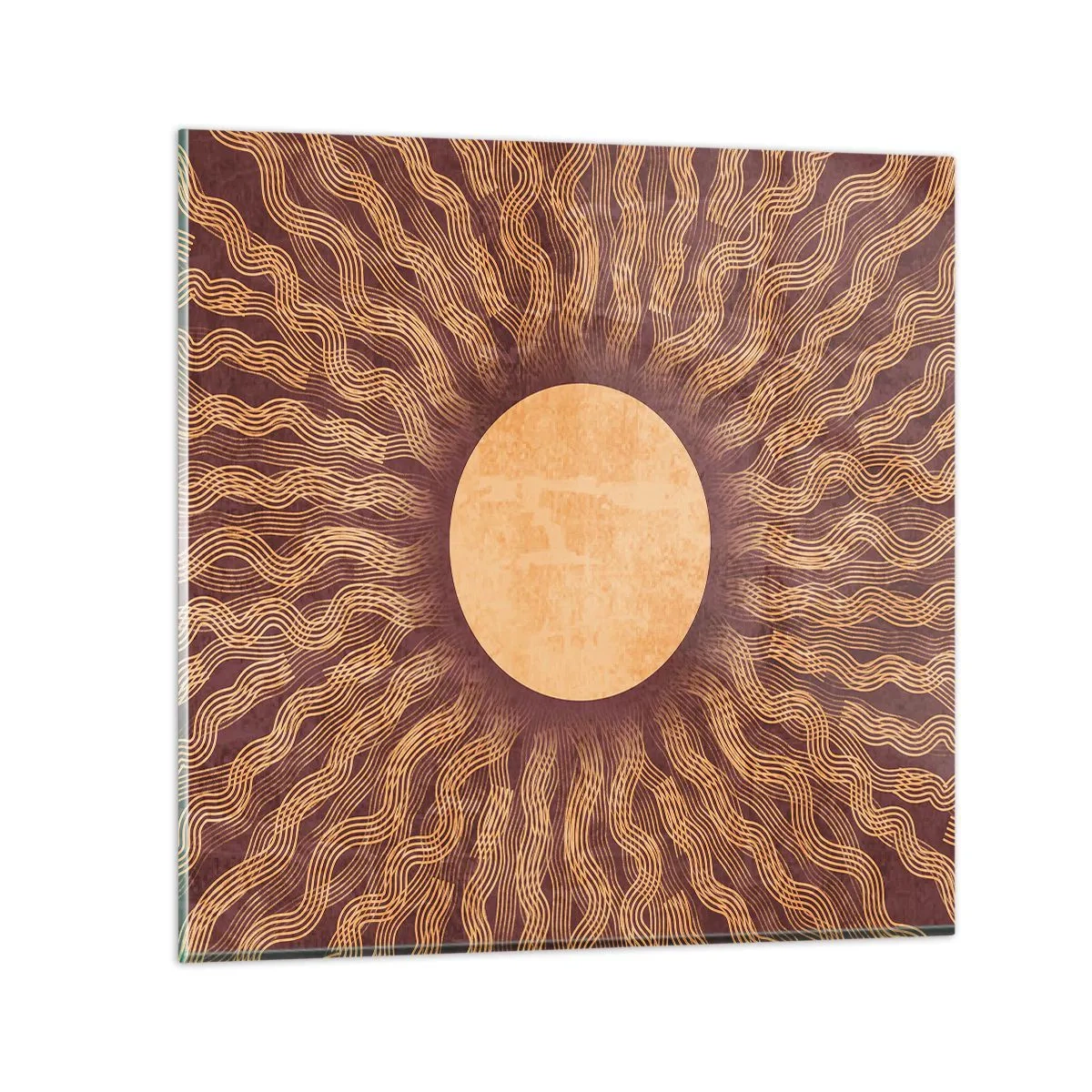 Cuadro sobre vidrio - Impresiones sobre Vidrio - Icono del sol - 70x70 cm