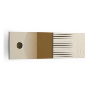 Cuadro sobre lienzo - Impresión de Imagen - Composición geométrica abstracta en tonos beige y marrón. - 160x50cm - Varios estados - Decoración de pared moderna para salón y dormitorio ARTTOR