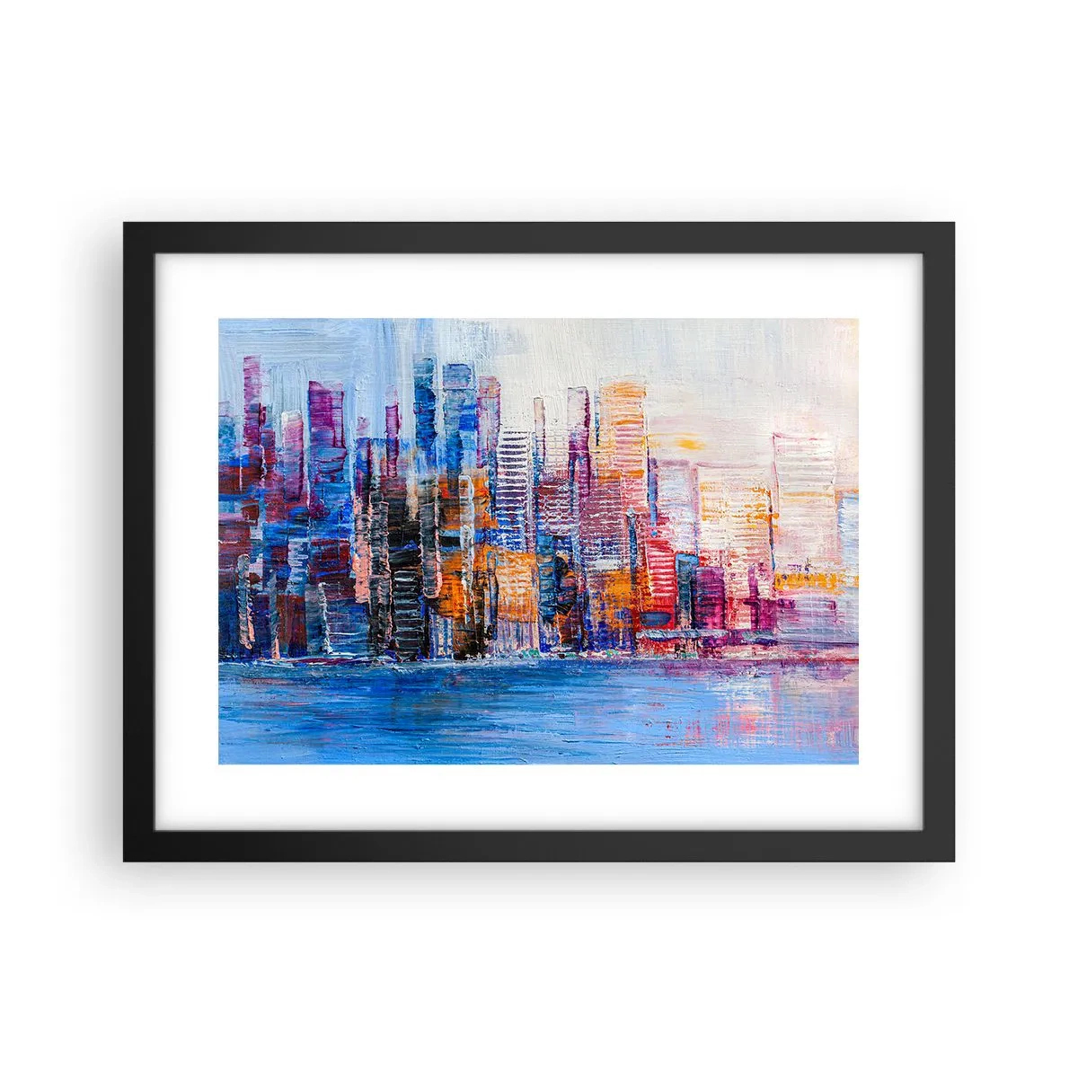 Póster en marco negro - Una metrópoli alegre - 40x30 cm