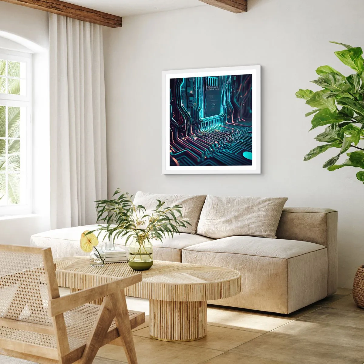 Póster en marco blanco - Mi forma de pensar - 60x60 cm