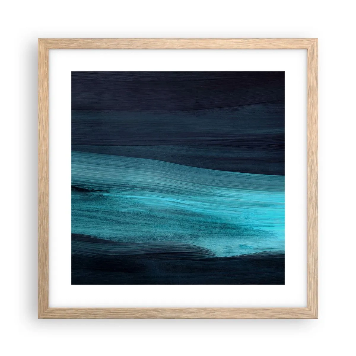 Póster en marco roble claro - Nadar con la corriente - 40x40 cm