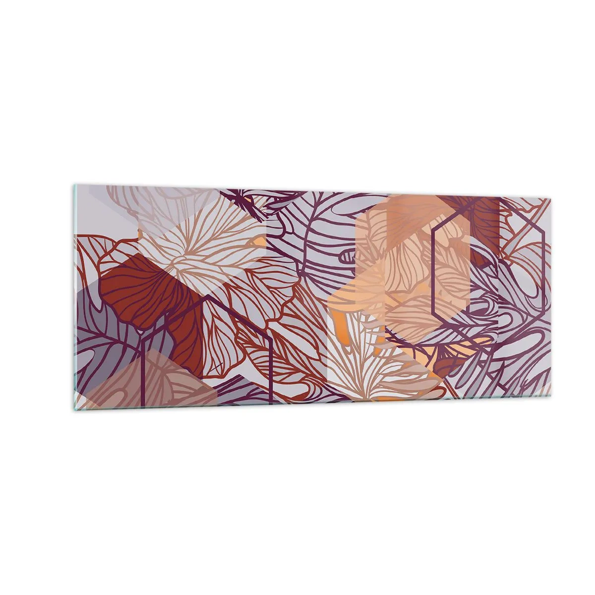 Cuadro sobre vidrio - Impresiones sobre Vidrio - La unión imposible de la geometría y la naturaleza - 100x40 cm