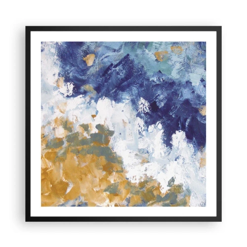 Póster en marco negro - Danza de los elementos - 60x60 cm