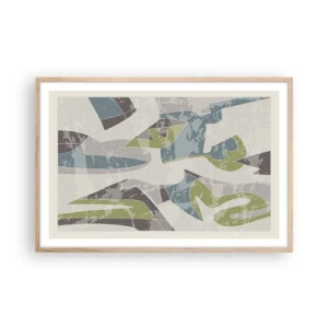 Póster en marco roble claro - Composición tras vidriera - 91x61 cm