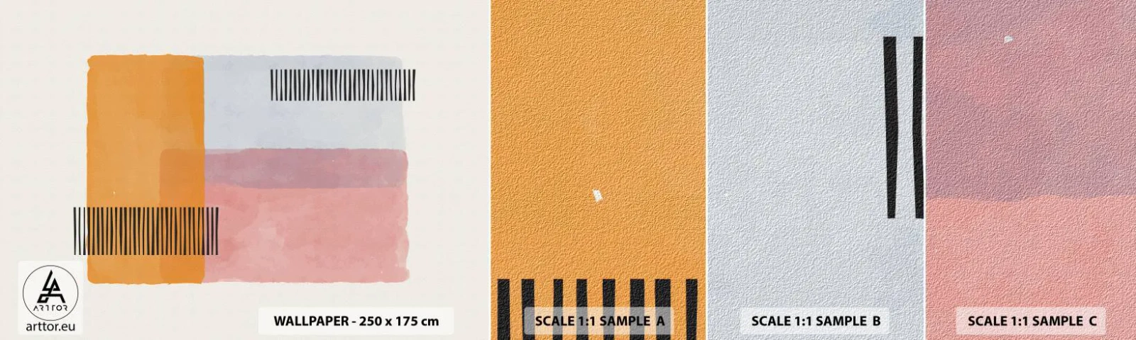 Muestra De Fotomural Standard Eco - La rectitud - Abstracción, Pedazo, Minimalismo - 100x30 cm