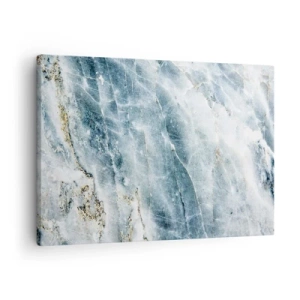 Cuadro sobre lienzo - Impresión de Imagen - Textura de mármol en tonos azules y blancos. - 70x50cm - El mundo de hielo - Decoración de pared moderna para salón y dormitorio ARTTOR