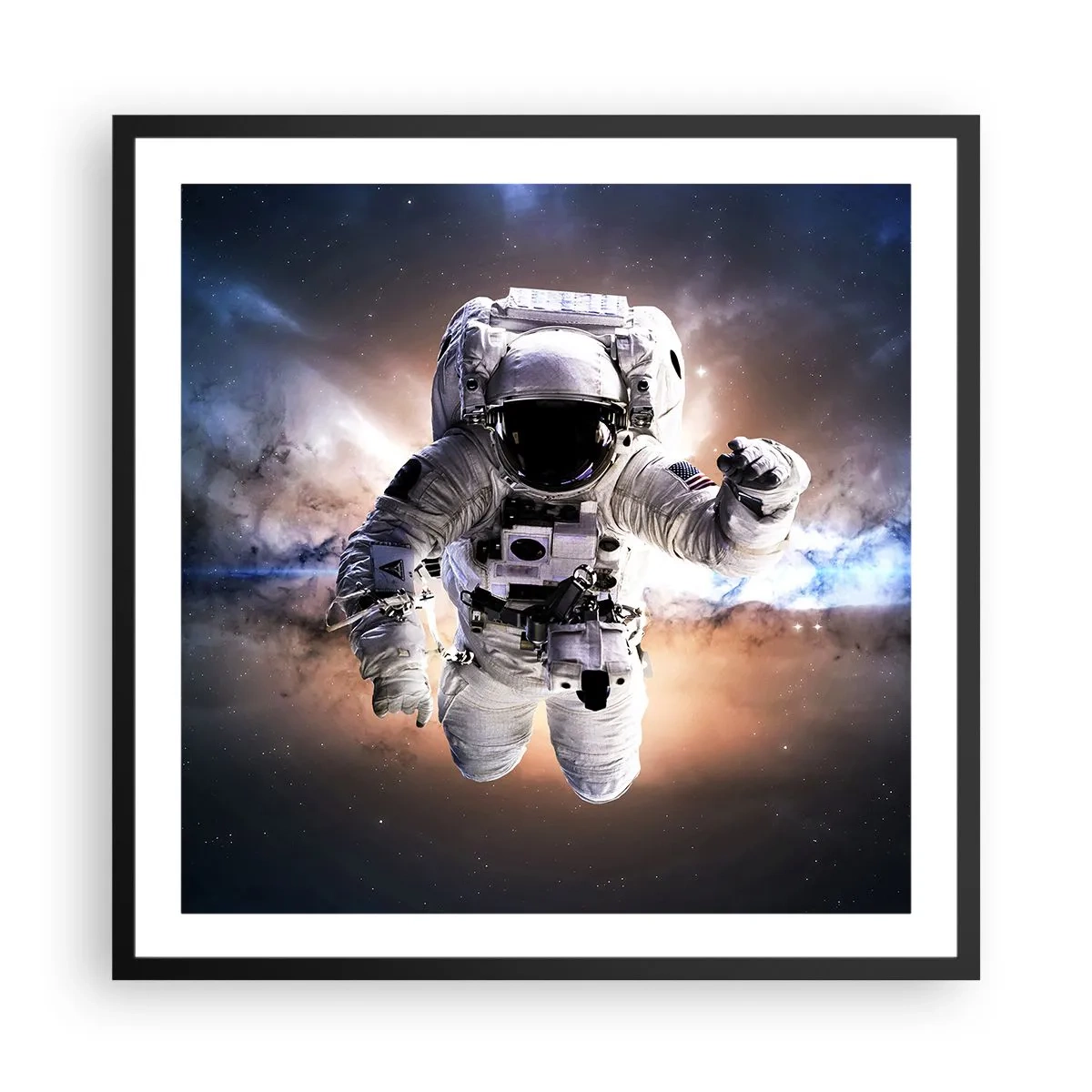 Póster en marco negro - Saludos desde el espacio exterior - 60x60 cm