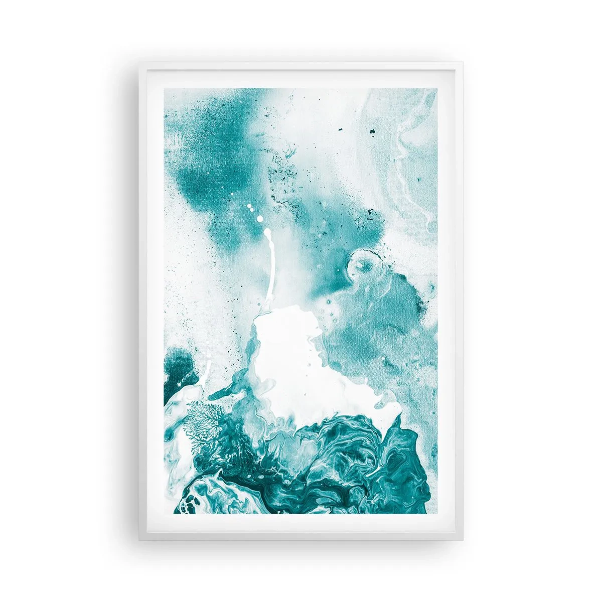 Póster en marco blanco - Remansos de azul - 61x91 cm