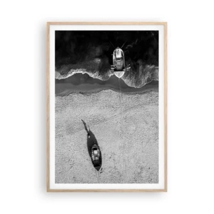Póster en marco roble claro - Aún en la orilla... - 70x100 cm