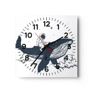 Reloj de pared - Reloj de vidrio - Una aventura cósmica - 30x30 cm