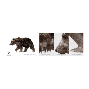 Muestra de fotomural Premium Canvas - Elegante y poderoso - animales, Oso, Abstracción - 100x30 cm