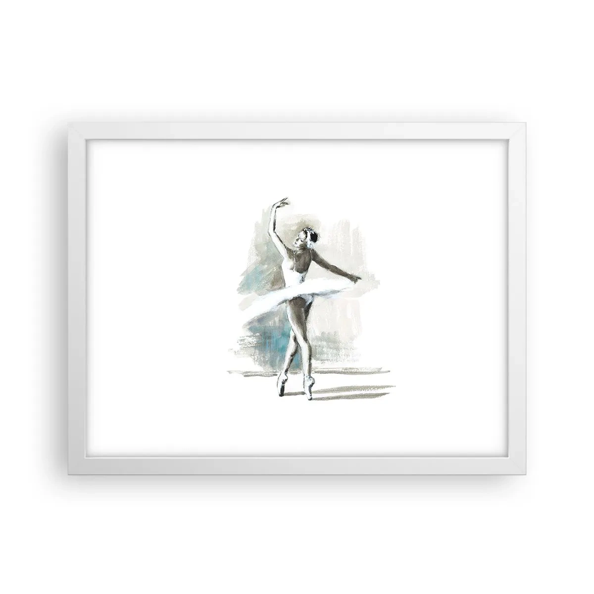 Póster en marco blanco - Encantada por un cisne - 40x30 cm