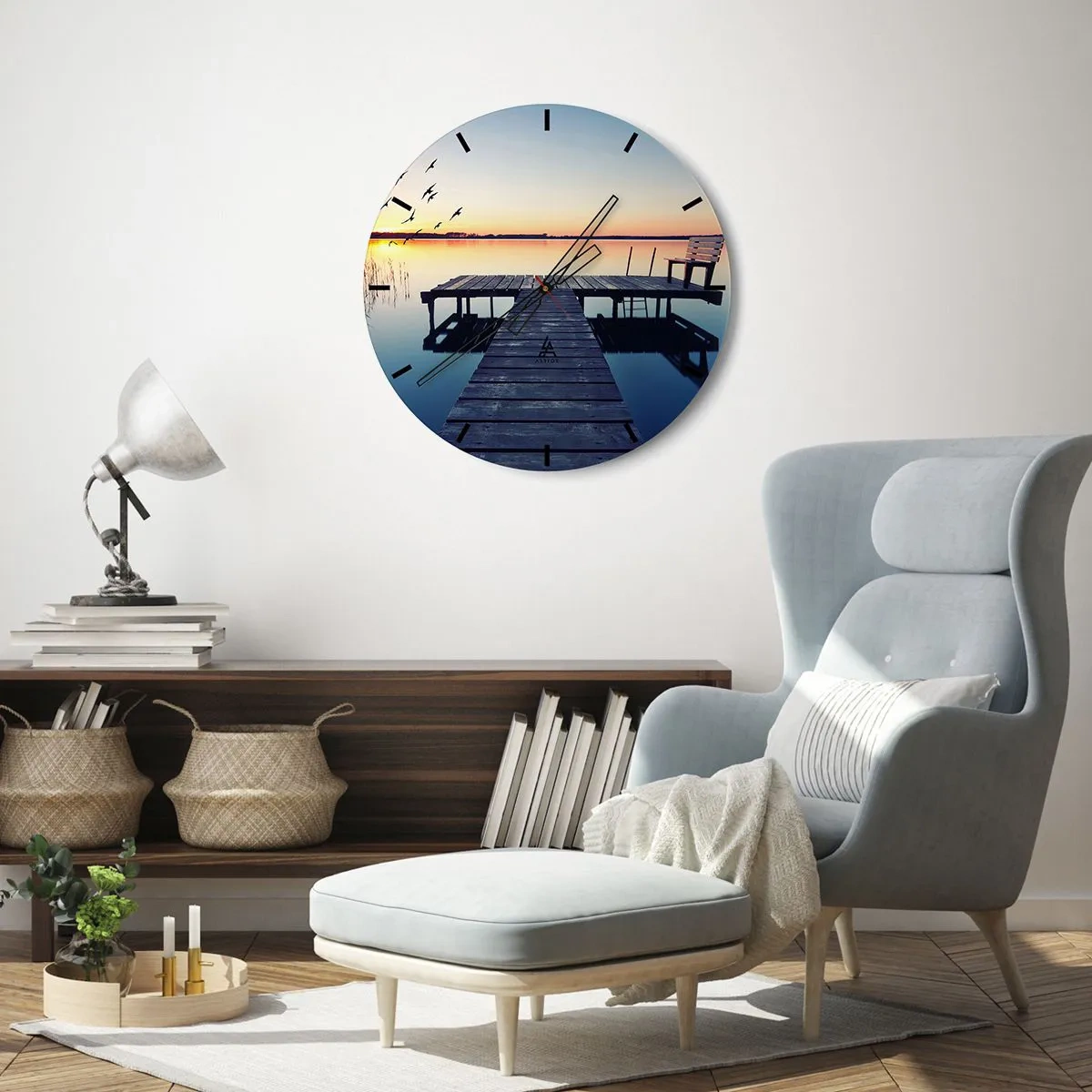 Reloj de pared - Reloj de vidrio - Fue un buen día - 40x40 cm