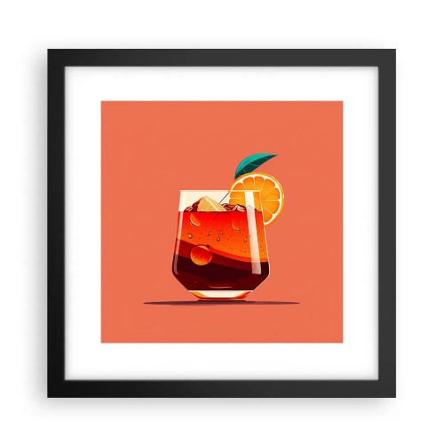 Póster en marco negro - Refresco de verano - 30x30 cm