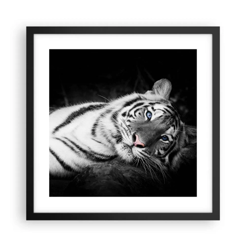 Póster en marco negro - Salvaje y tranquilo - 40x40 cm