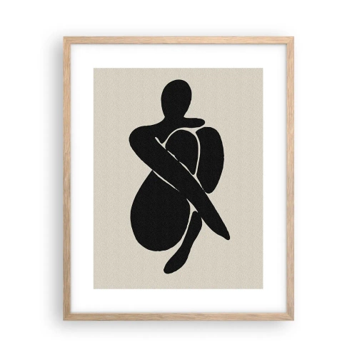 Póster en marco roble claro - En mi propio abrazo - 40x50 cm