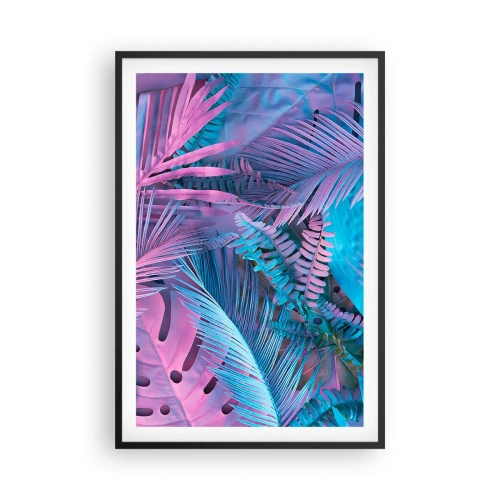 Póster en marco negro - Trópicos en rosa y azul - 61x91 cm