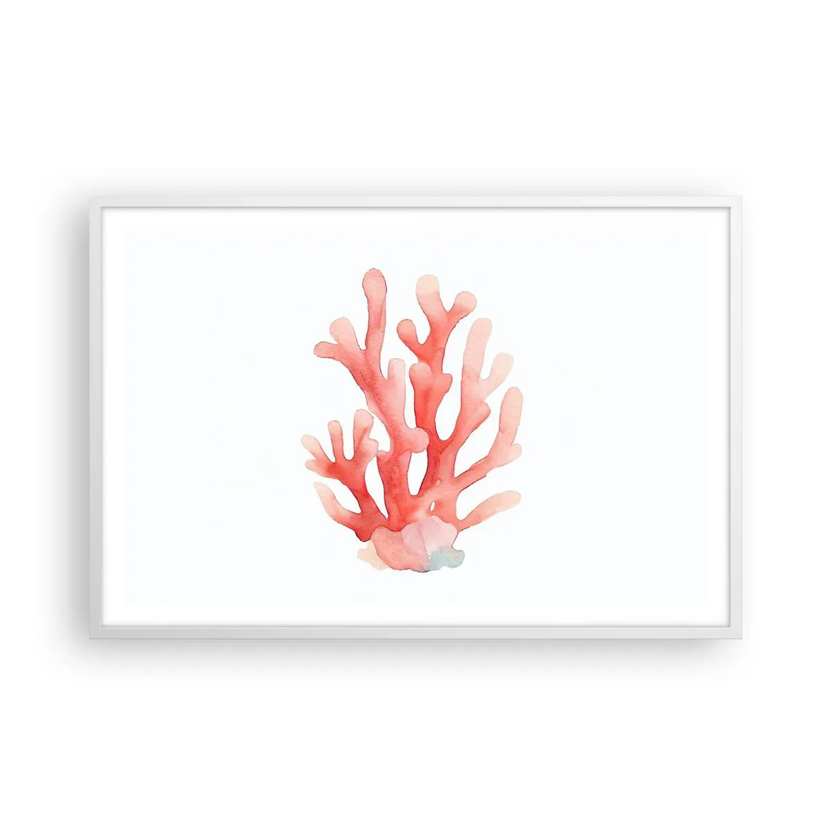 Póster en marco blanco - La hermosura del color coral - 91x61 cm