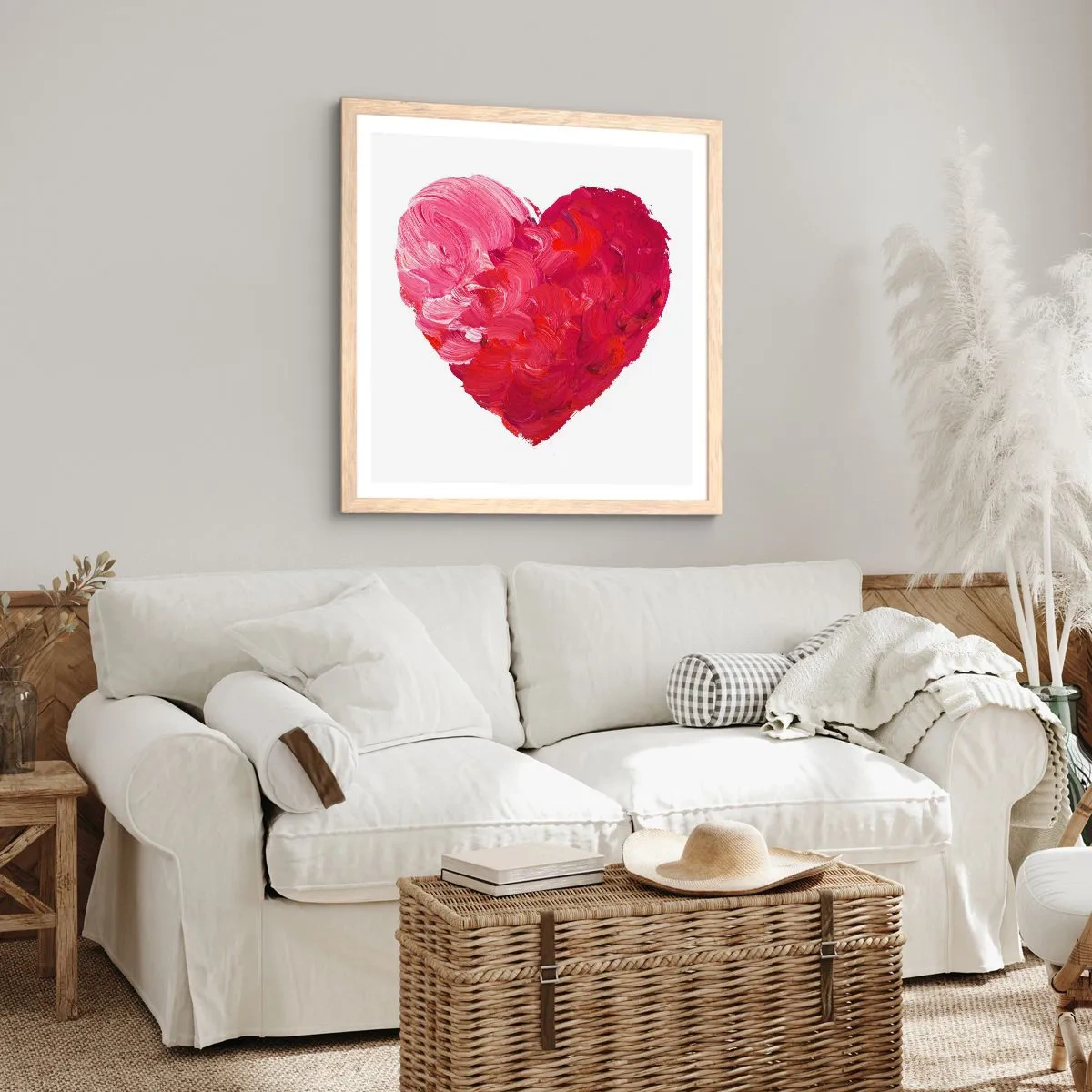 Póster en marco roble claro - All you need is love - 40x40 cm