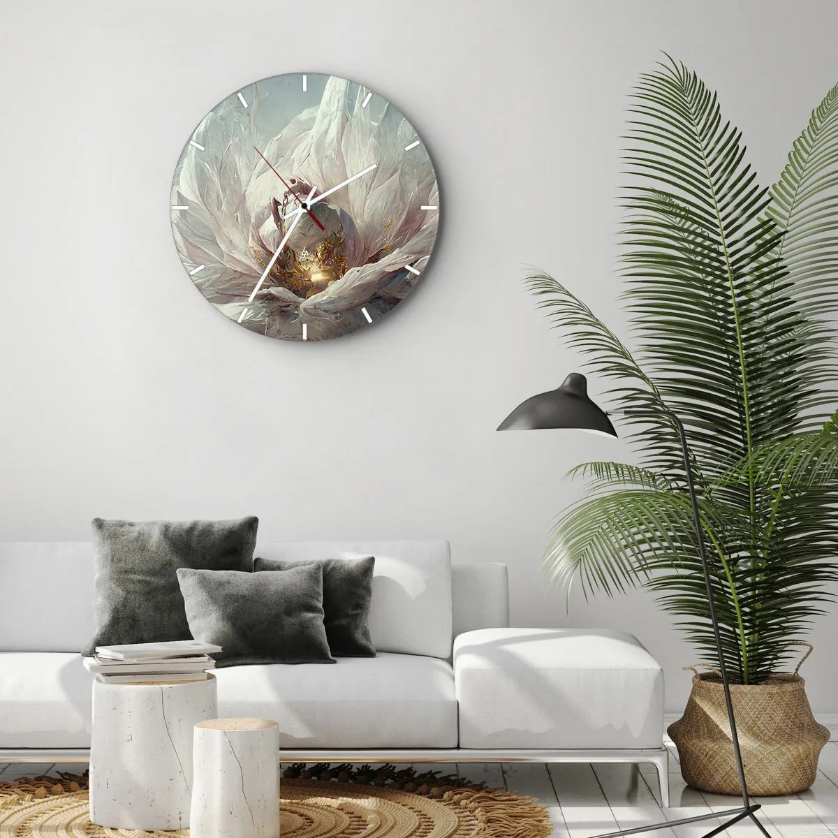 Reloj de pared - Reloj de vidrio - Florece una vez cada cien años - 40x40 cm