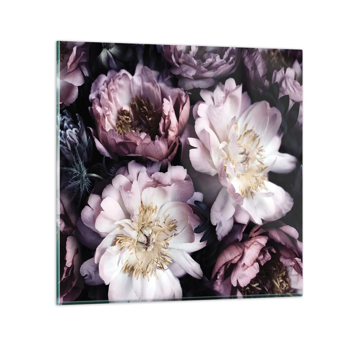 Cuadro sobre vidrio - Impresiones sobre Vidrio - Un ramo a la antigua usanza - 30x30 cm