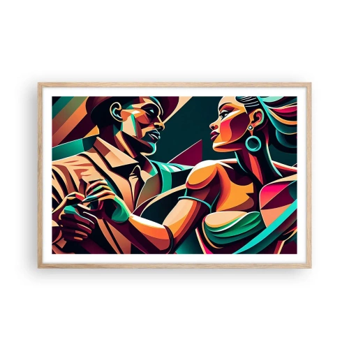 Póster en marco roble claro - Al ritmo del corazón - 91x61 cm