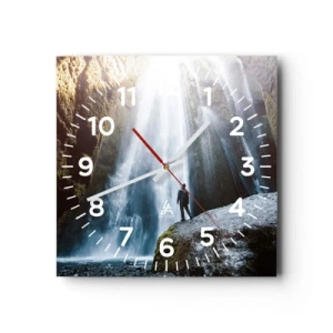 Reloj de pared - Reloj de vidrio - Impresionante vista - 40x40 cm