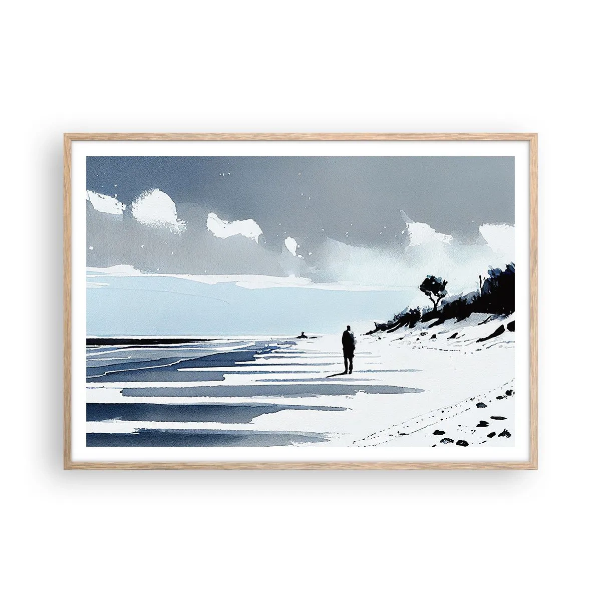 Póster en marco roble claro - Solo conmigo mismo - 100x70 cm