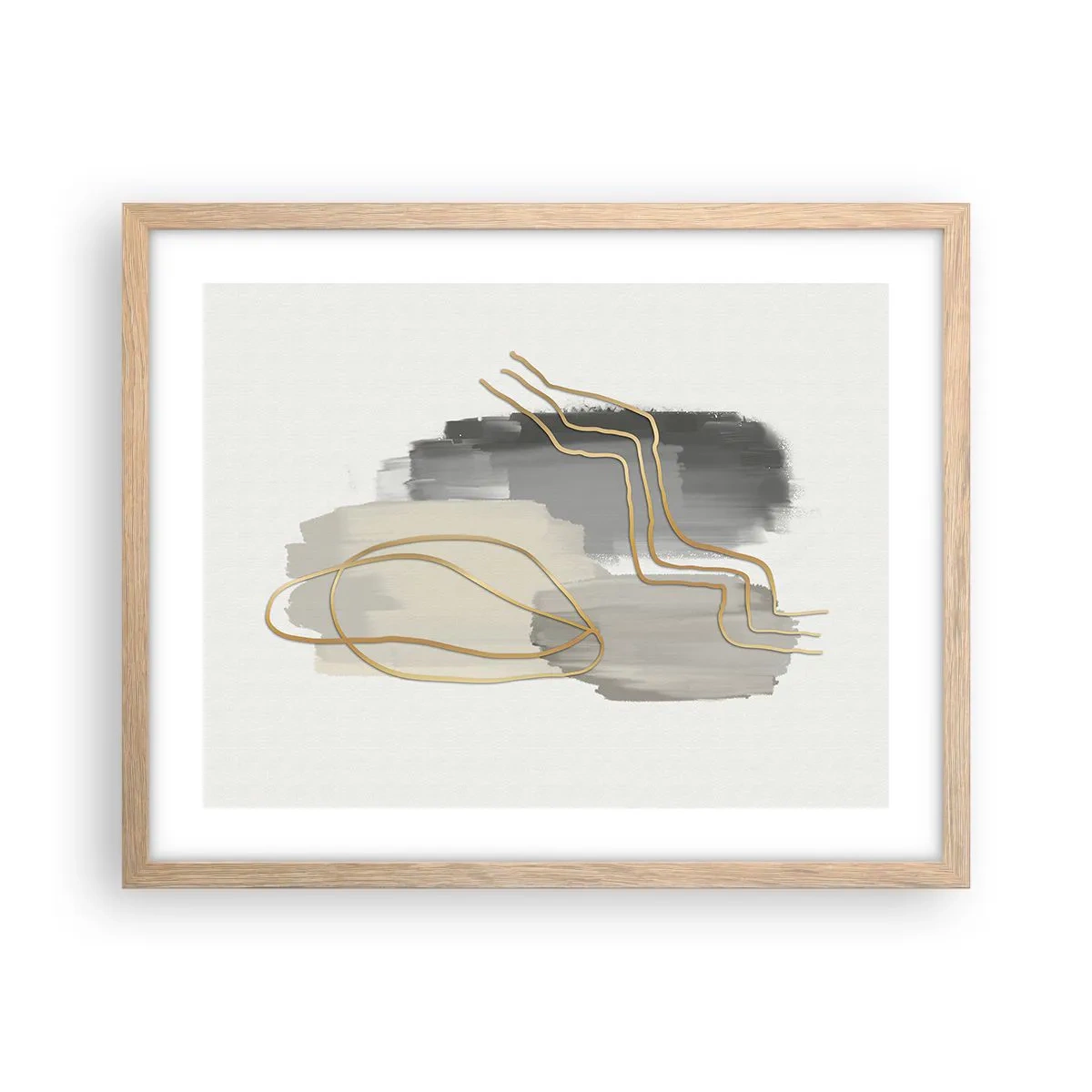 Póster en marco roble claro - Persistencia y movimiento - 50x40 cm
