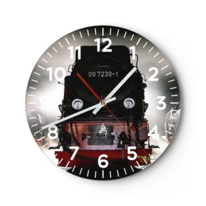 Reloj de pared - Reloj de vidrio - De pie, jadeando y soplando - 40x40 cm