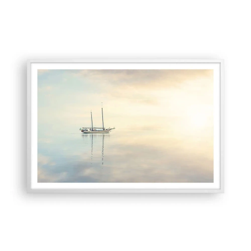 Póster en marco blanco - En un mar de silencio - 91x61 cm