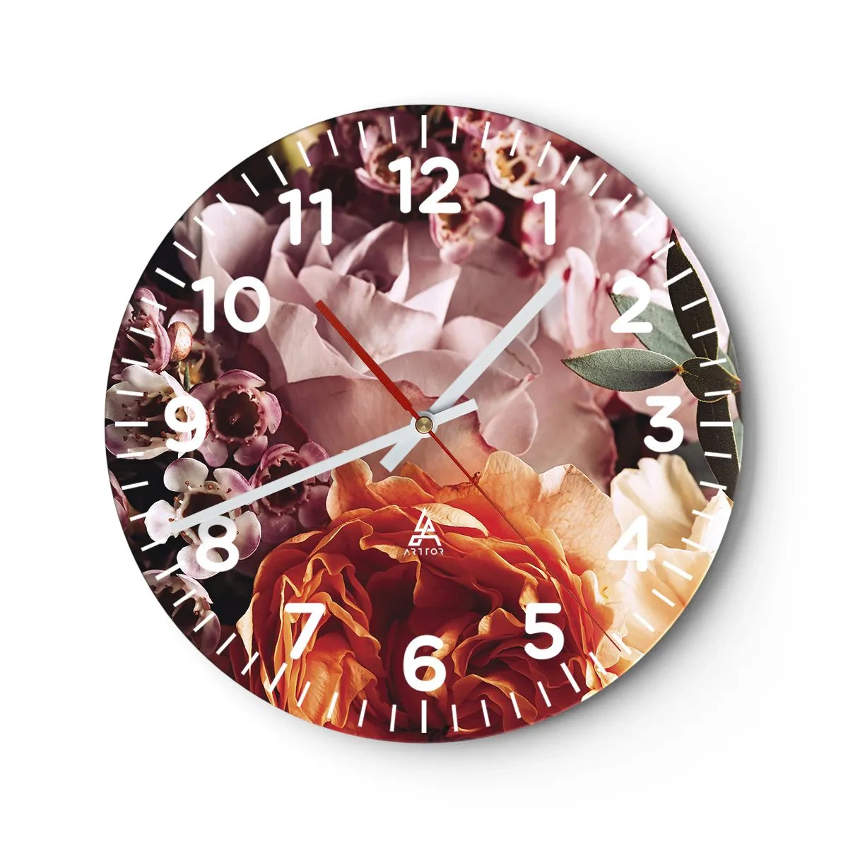 Reloj de pared - Reloj de vidrio - Belleza envolvente - 30x30 cm