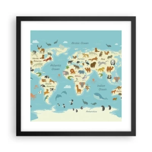 Póster en marco negro - Buenos vecinos - 40x40 cm