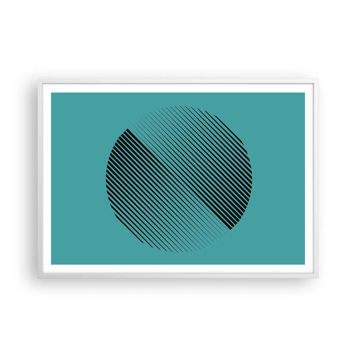 Póster en marco blanco - El círculo: una variación geométrica - 100x70 cm