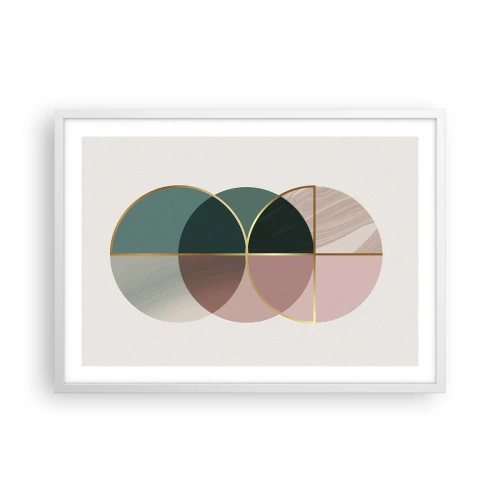 Póster en marco blanco - Círculo tras círculo... - 70x50 cm