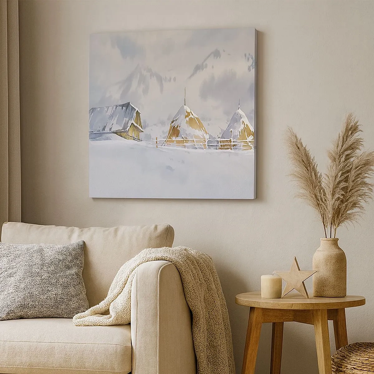 Cuadro sobre lienzo - Impresión de Imagen - En un valle nevado - 30x30 cm