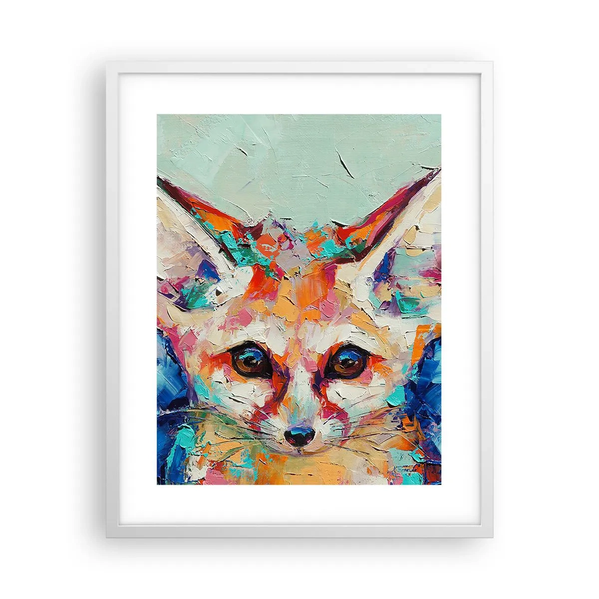 Póster en marco blanco - Mirada penetrante - 40x50 cm