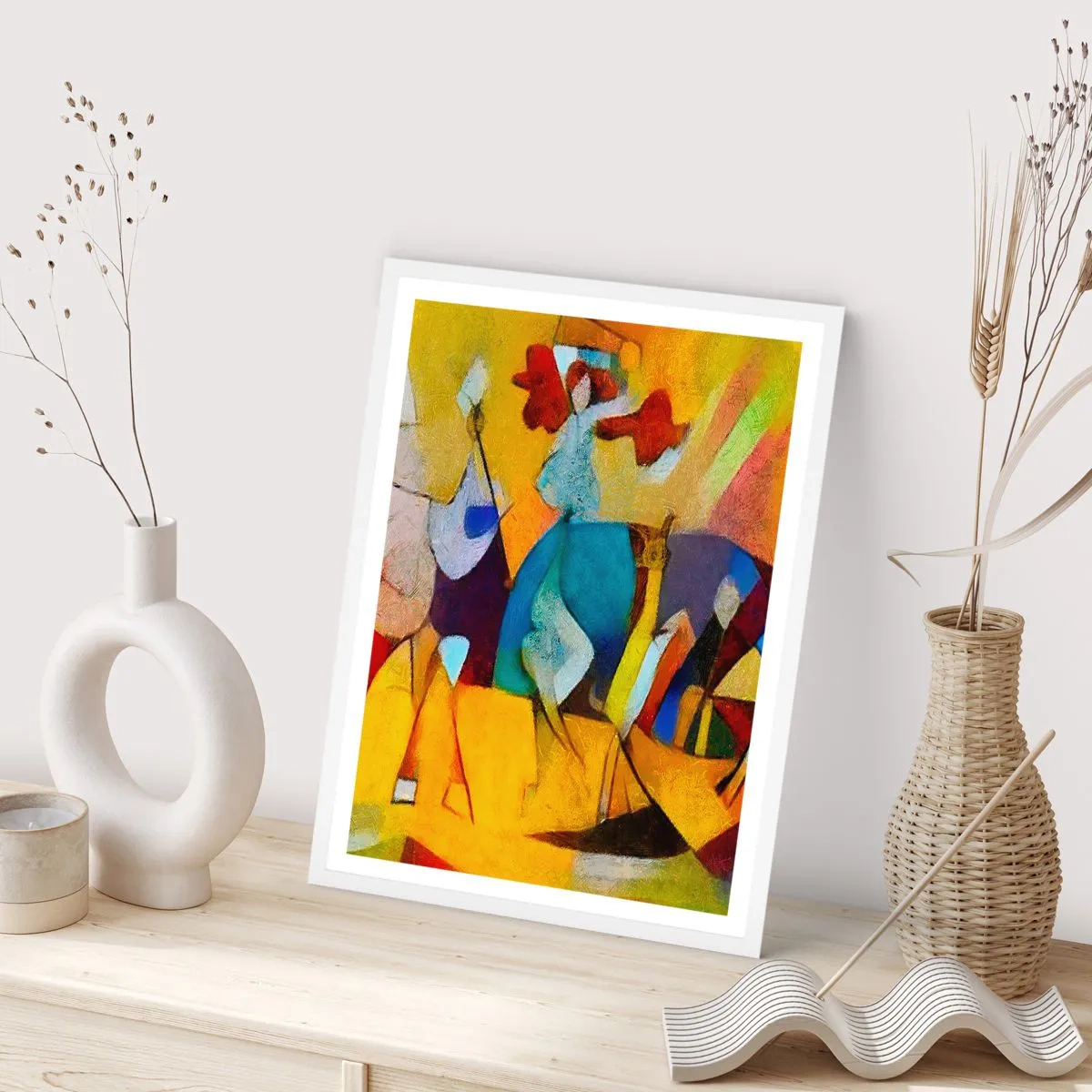 Póster en marco blanco - Sol - vida - alegría - 40x50 cm