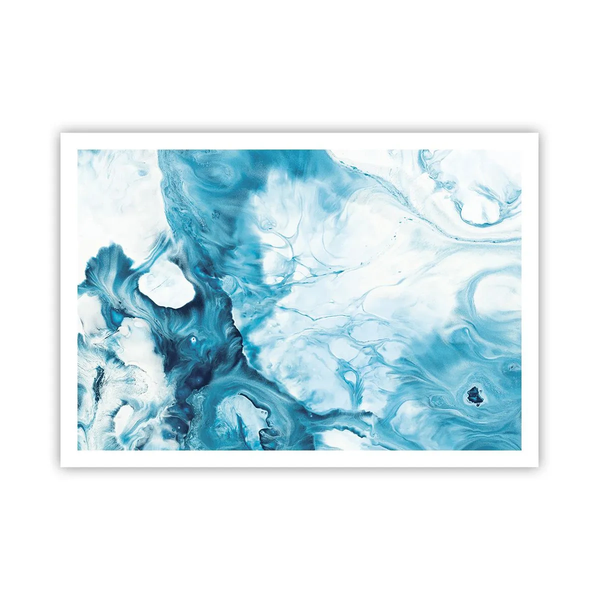 Póster - Patrón abstracto en tonos azules - 100x70cm - Un concierto azul - Decoración de pared moderna para salón y dormitorio ARTTOR