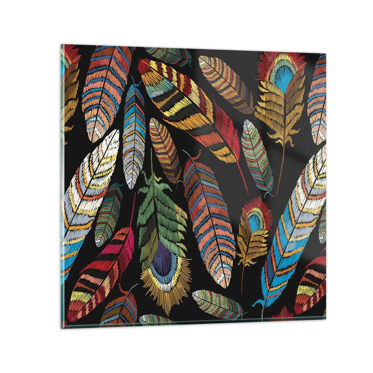 Cuadro sobre vidrio - Impresiones sobre Vidrio - Carnaval de las aves - 30x30 cm